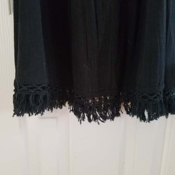 Roxy Off-the-Shoulder Fringe Trim Boho Dress - Picture 5 of 8